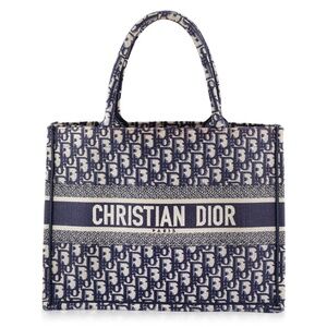 Christian Dior Oblique Book Tote 42 -Navy Blue color Bag